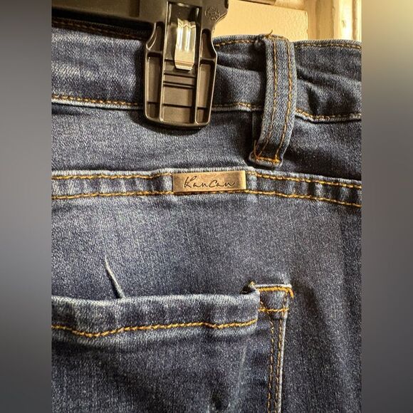 Kancan Womens Skinny Jeans‎ Distressed Dark Wash Stretch Denim XL - Picture 4 of 6